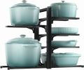 6-Tier Pots and Pans Organizer under Cabinet, Kitchen Cabinet Organizers and Storage, Heavy Duty Pots and Pan Storage Rack Organizer inside Cabinet