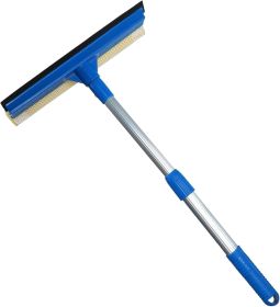 Professional Window Squeegee,2 in 1 Squeegee Window Cleaner with Long Stainless Steel Handle,Sponge Car Window Squeegee for Gas Station, Glass,Sh