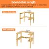 2-Tier Kitchen Spice Rack Expandable Bamboo Spice Organizer Cabinet Stackable Seasoning Organizer Extendable Spice Jar Rack for Countertops Pantries C