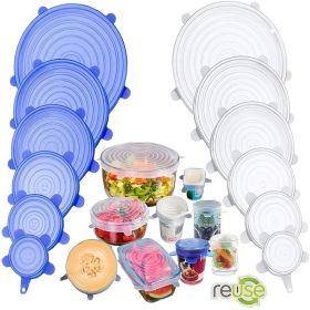 6/12/24PCS BPA-free Silicone Stretch Lids; Food Bowl Covers; Reusable Food Saving Cover; Stretchable Multifunctional Fruit And Vegetable Fresh-ke (Color: 30PCS WH+YE+GN+BU+PK)