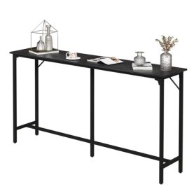 71-Inch Bar Table (Black) - 209 lbs Capacity Pub Height Table with Durable MDF Top & Metal Frame, Ideal for Kitchen/Bar Counte (Option: Defaulttitle)