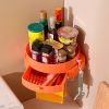 1pc; Kitchen Rotary Shelf; Multifunctional Storage Tray Wall Mount; Spice Storage Holder Dispenser; Punch Free Kitchen Caddy Organizer With Adhes