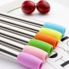 5pcs Set Stainless Steel Straws; Reusable Metal Straws With Silicone Tips; Sturdy Bent Straight Drinks Straw; Food Grade Straw; With 3pcs Straws;