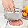 1pc; Burger Press; 304 Stainless Steel Meat Press; Round Or Square Burger Smasher; Grill Press Perfect For Kitchen Accessories; Home Kitchen Item