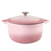Dutch Oven,Dutch Oven Pot with Lid,3 QT Enamel Dutch Ovens with Dual Handles,Cast Iron Pot for Braiser,Cooking,Gifts for Family