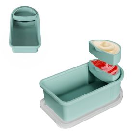 Silicone Snack Container With Removable Sauce for Picnic (Color: Green, Type: Kitchen Tools)
